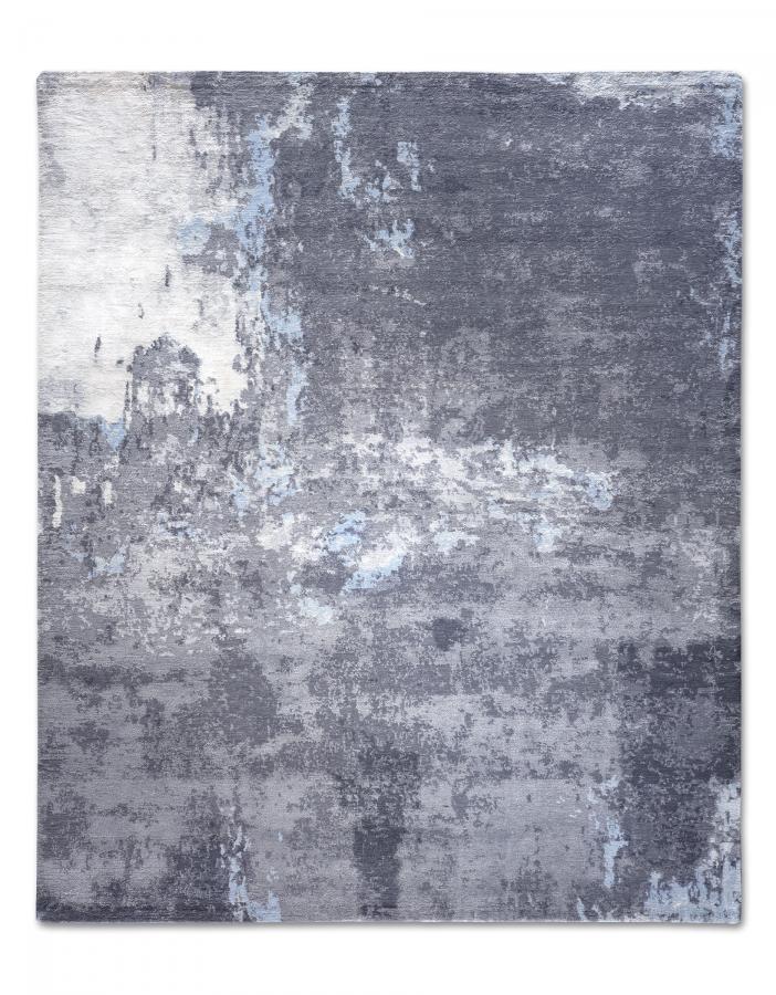 新中式灰蓝抽象图案地毯贴图-高端定制