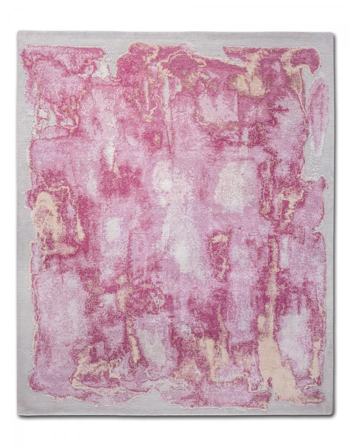 新中式深浅粉色抽象图案地毯贴图-高端定制