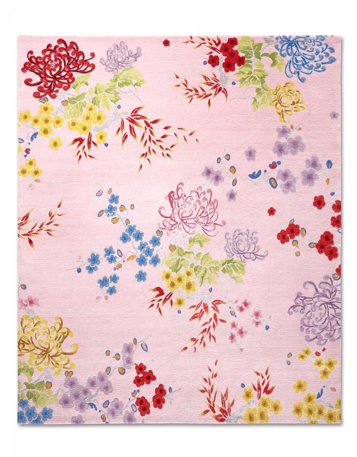 新中式花朵图案地毯贴图-高端定制-4