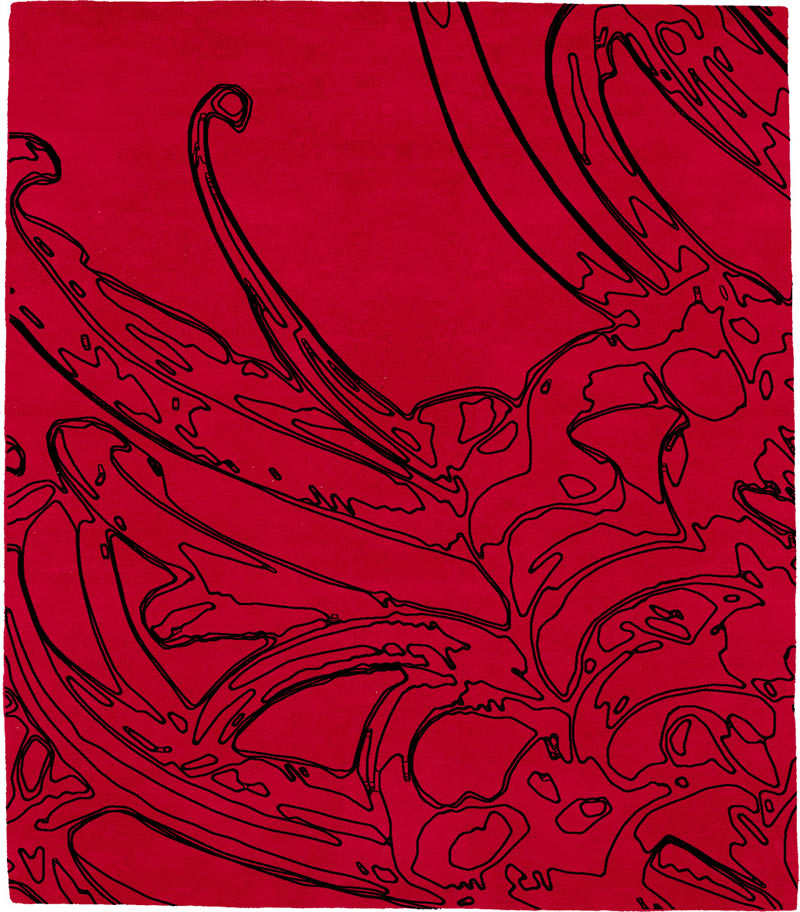 现代风格红黑色花纹纹理地毯贴图