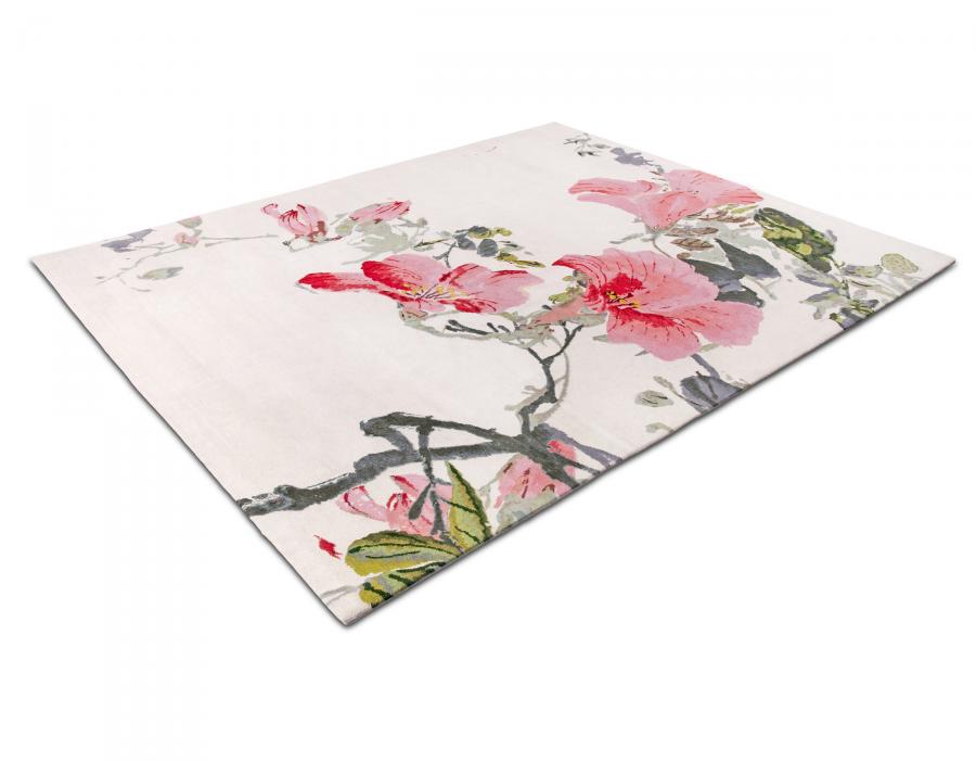 新中式风格花朵图案地毯贴图-高端定制
