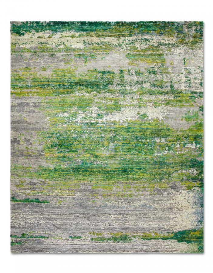 新中式绿色抽象图案地毯贴图-高端定制-3