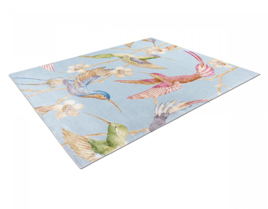 新中式花鸟图案地毯贴图-高端定制