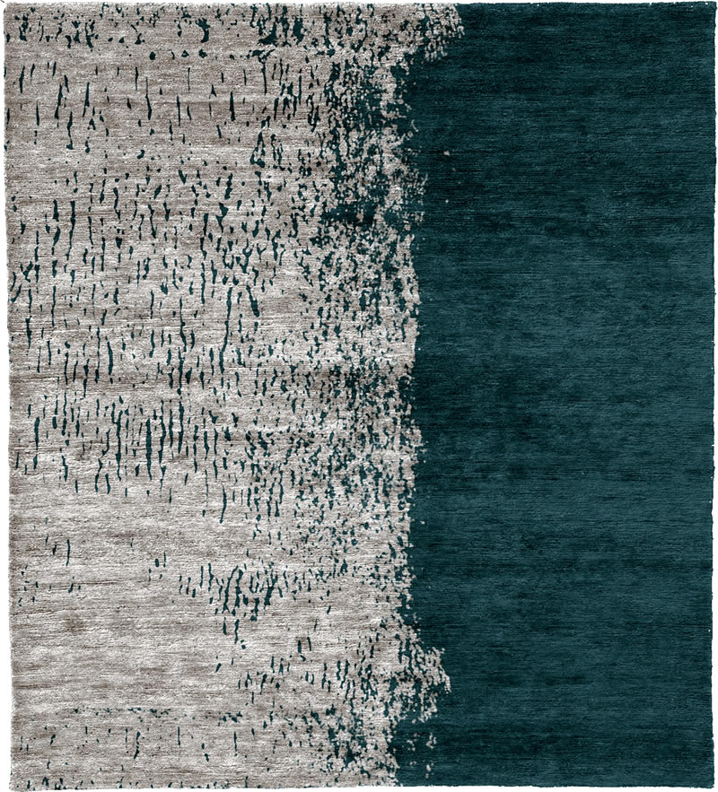 现代风格青灰色简单抽象图案地毯贴图
