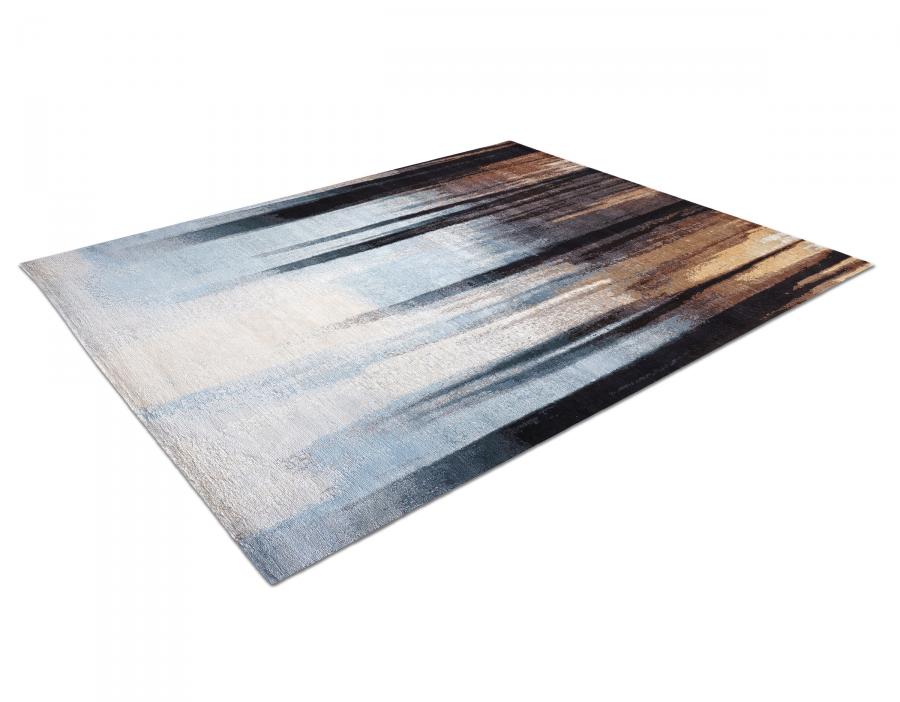 新中式黑咖色抽象图案地毯贴图-高端定制