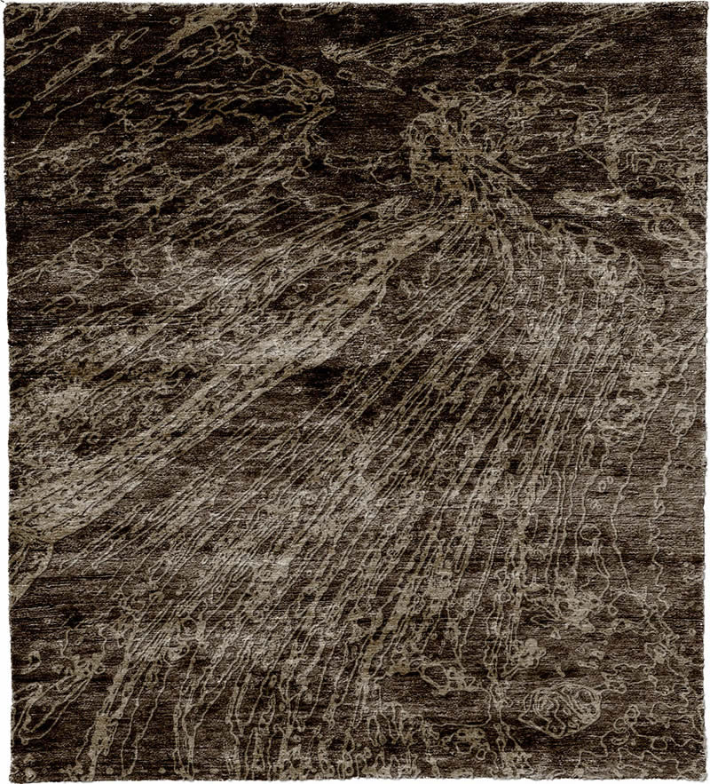 现代美式咖啡色抽象图案地毯贴图-高端定制