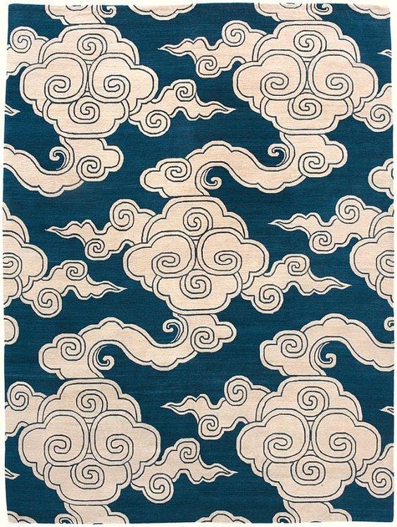 新中式古典祥云图案地毯贴图