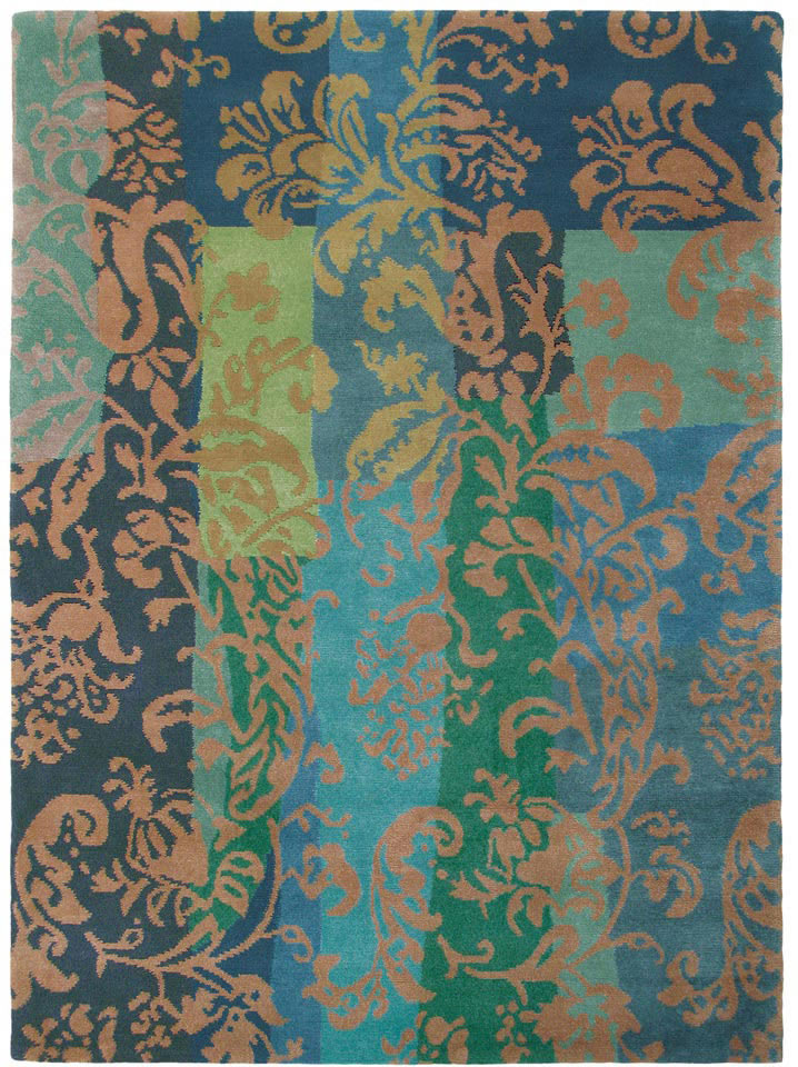 美式复古花纹图案地毯贴图-2