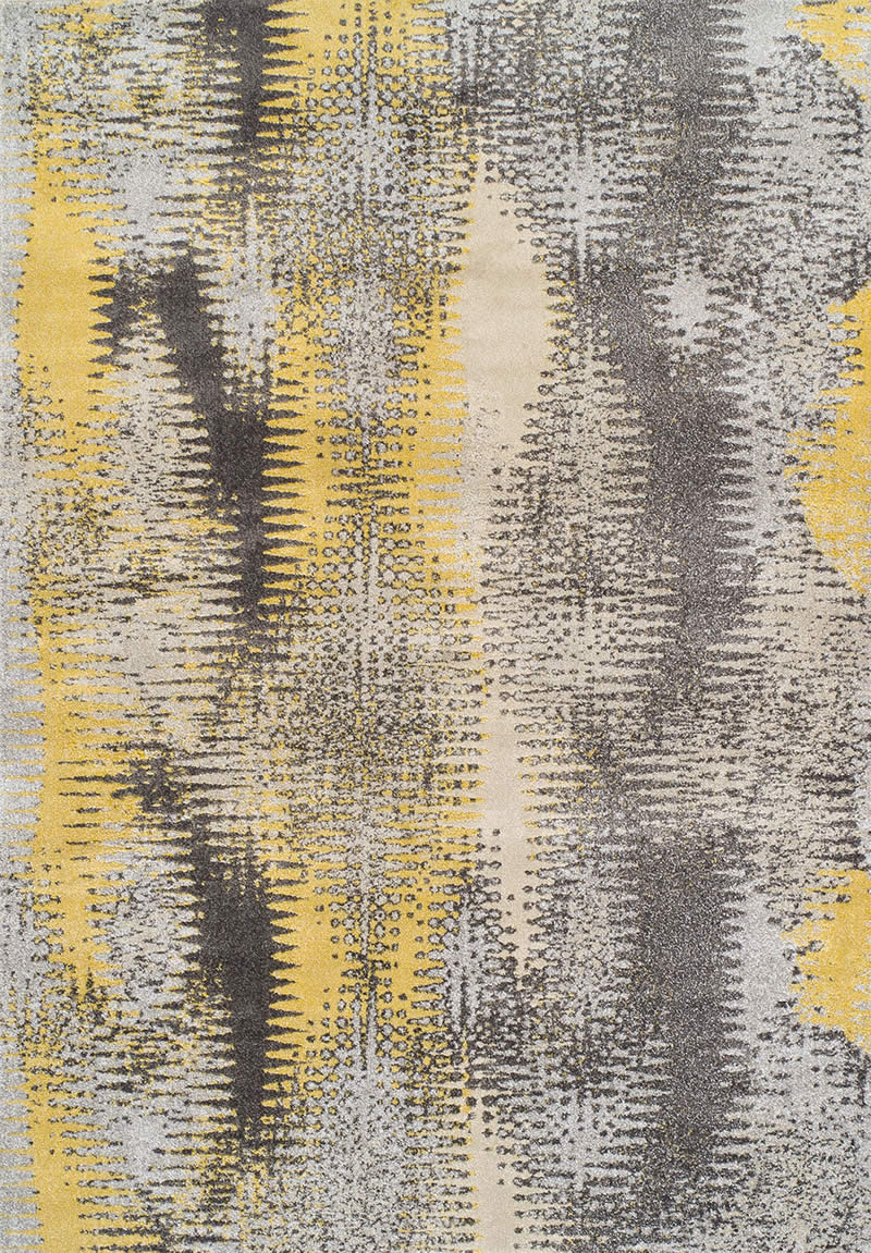 现代美式灰白黄色抽象图案地毯贴图-高端定