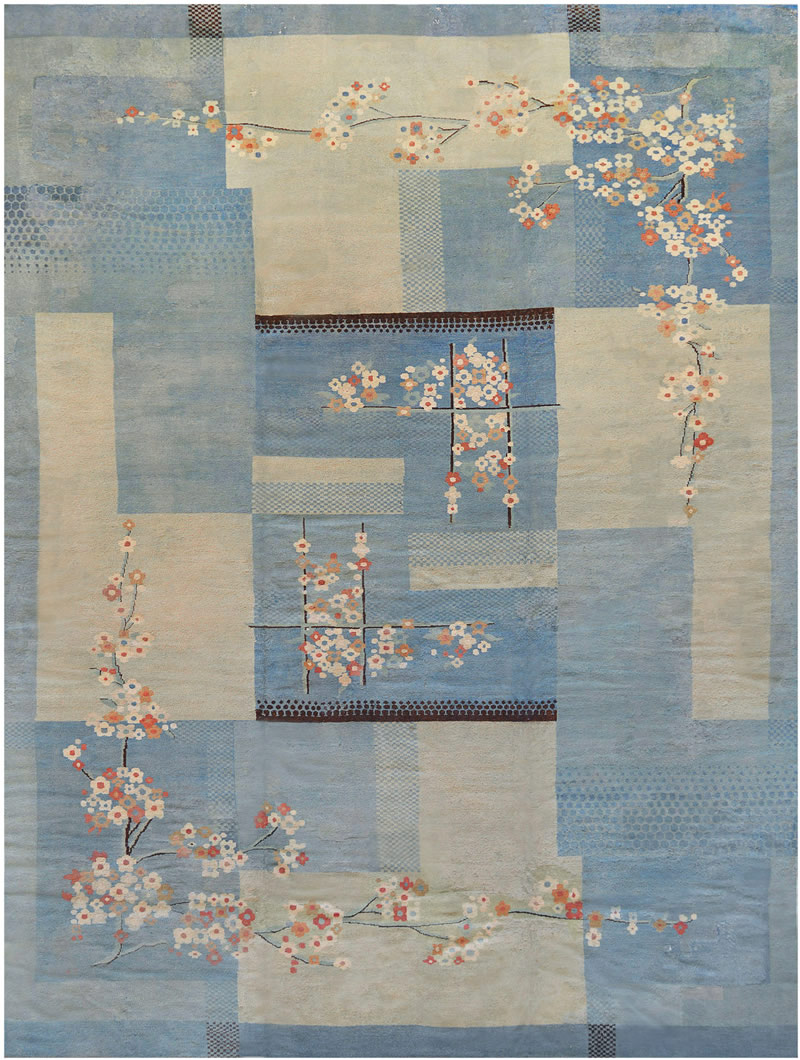 新中式古典小梅花图案地毯贴图-高端定制