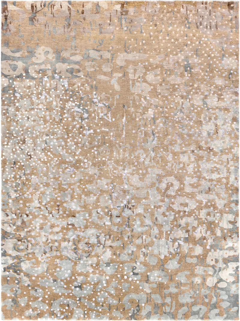 现代美式花朵抽象图案地毯贴图-高端定制