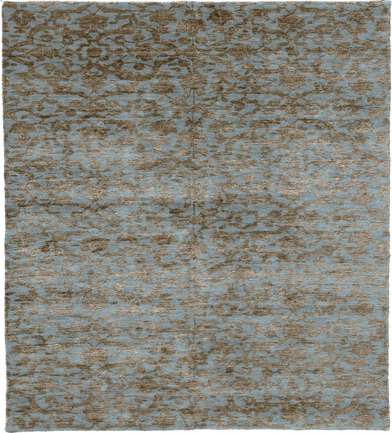 现代美式咖色花纹图案地毯贴图-高端定制