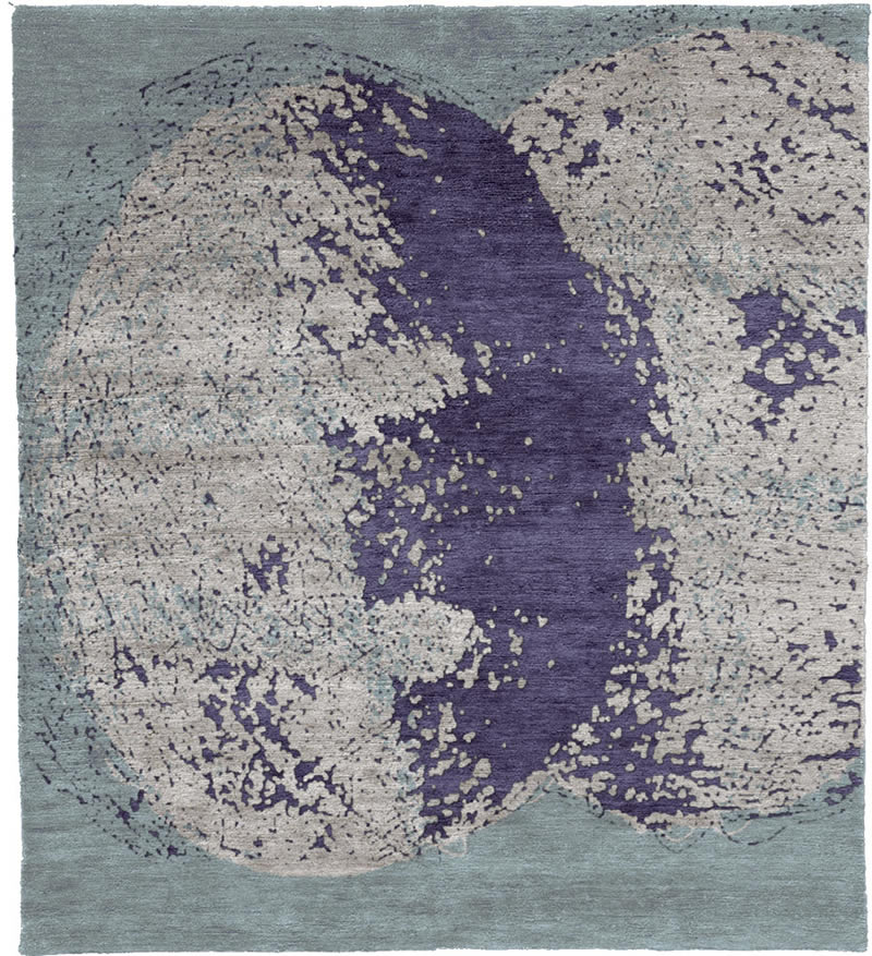 现代美式抽象圆形图案地毯贴图-高端定制