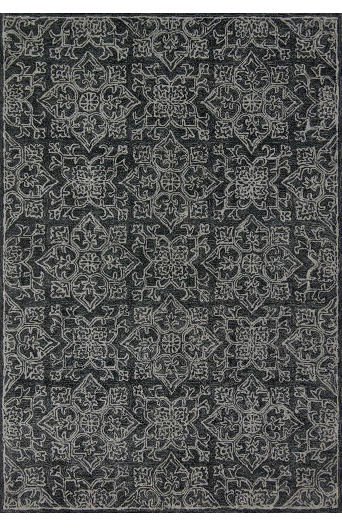 现代美式黑白花纹图案地毯贴图-高端定制