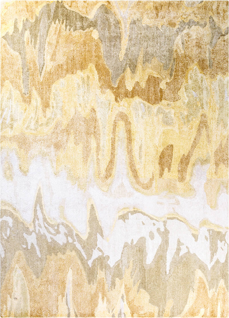 新中式深浅土黄色抽象图案地毯贴图