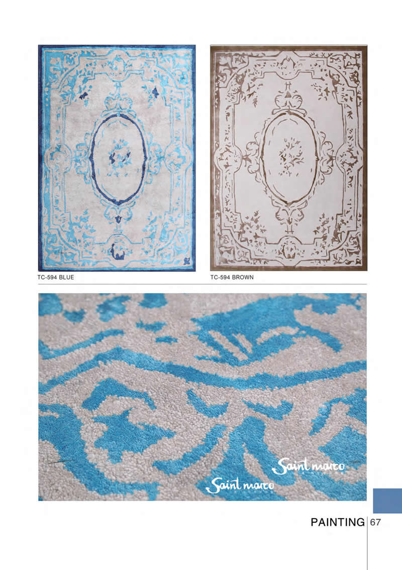 印度进口手工羊毛加丝新中式地毯-潘多拉