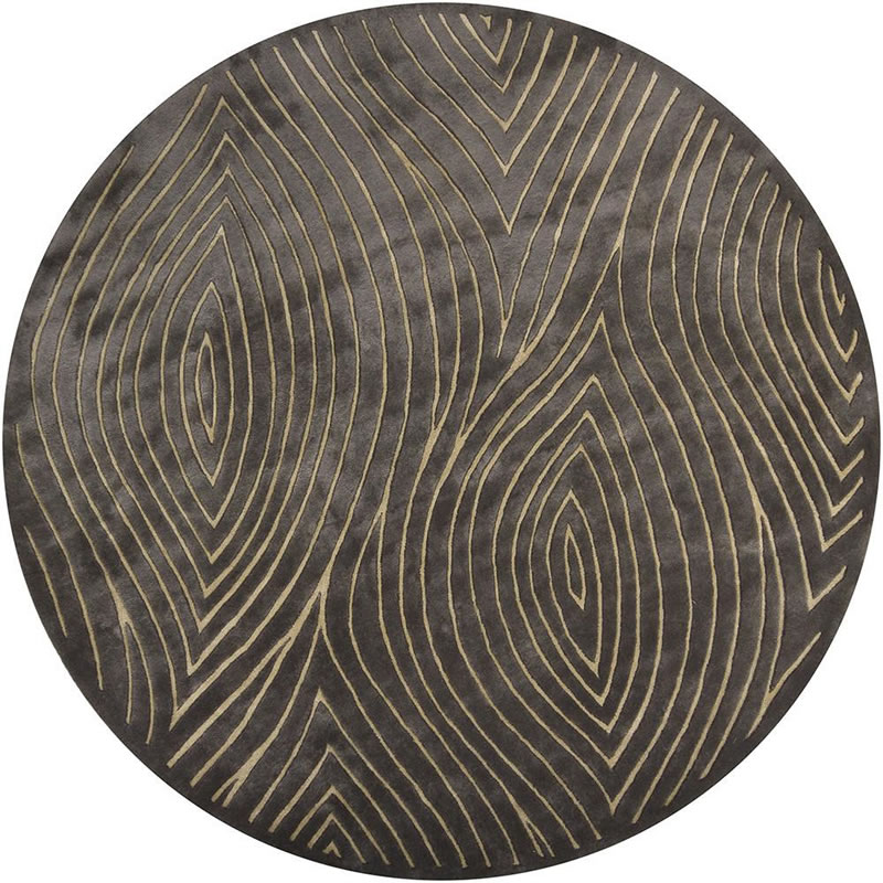 新中式灰色色几何线条图案圆形地毯贴图