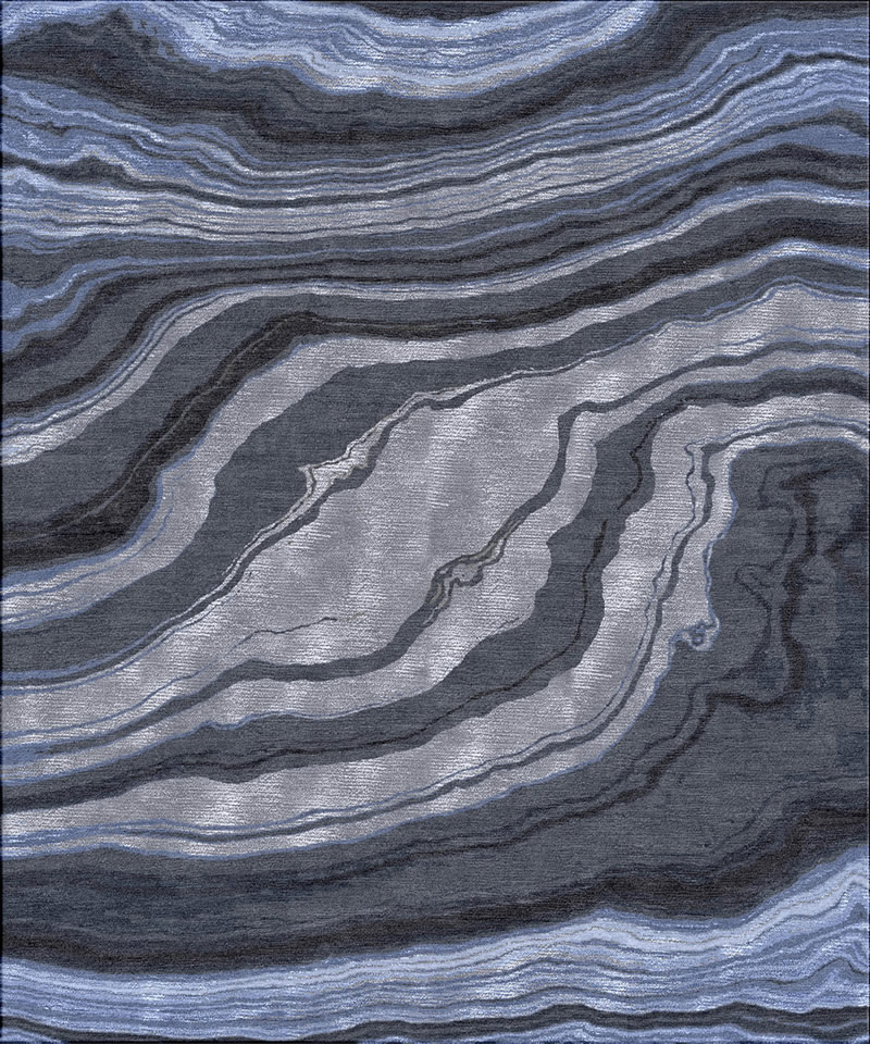 新中式蓝灰色石头抽象图案地毯贴图