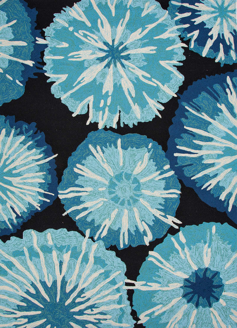 新中式蓝色荷叶图案地毯贴图