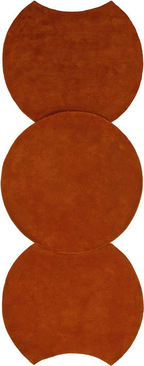 现代风格橙色圆形异形纯色异形地毯贴图