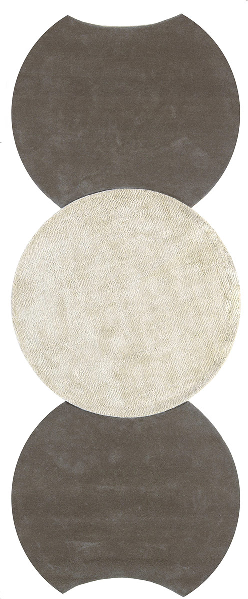 现代风格灰白圆形异形纯色异形地毯贴图