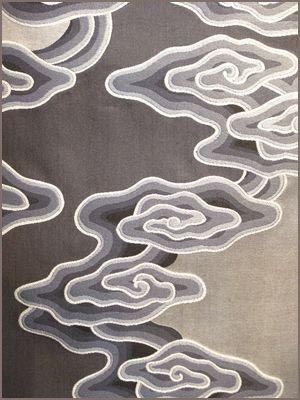 新中式灰白祥云图案地毯贴图