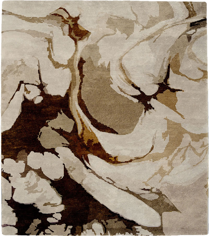 现代风格咖色系抽象图案地毯贴图