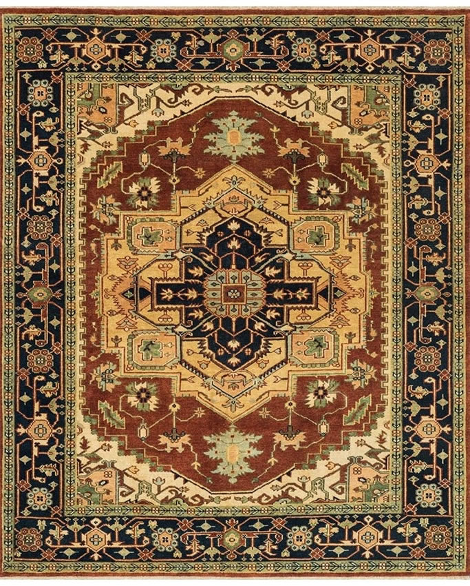 美式复古波西米亚花纹图案地毯贴图-高端定