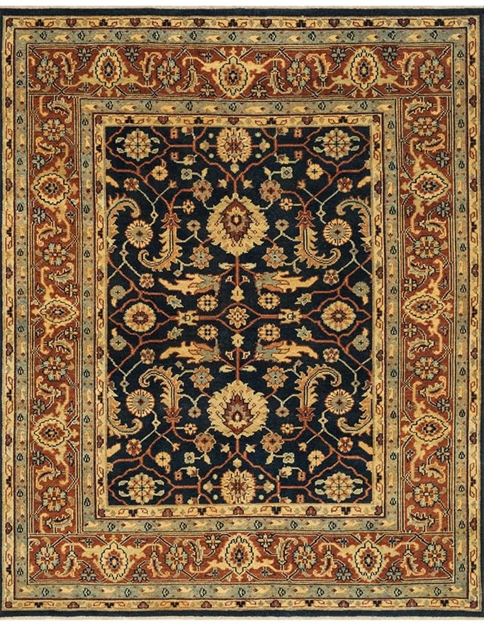 美式复古波西米亚花纹图案地毯贴图-高端定