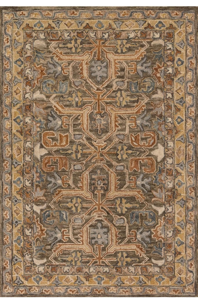 美式风格复古几何图案地毯贴图-高端定制