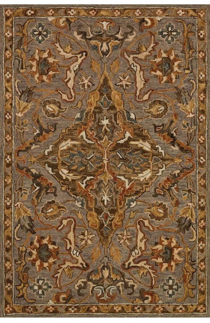 美式风格波西米亚花纹图案地毯贴图-高端定