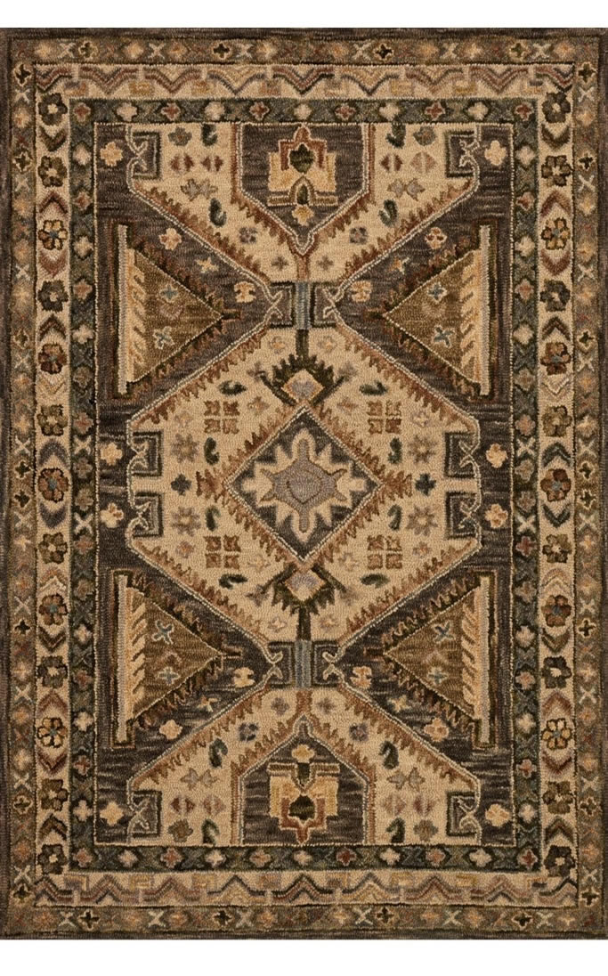 美式风格暗色复古花纹图案地毯贴图-高端定
