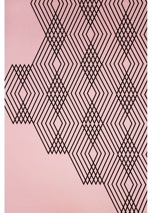 现代风格粉黑色几何线条图案地毯贴图