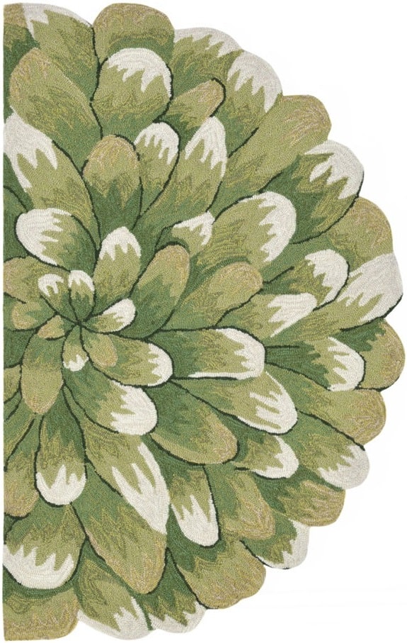 现代风格绿色花朵图案地毯题图