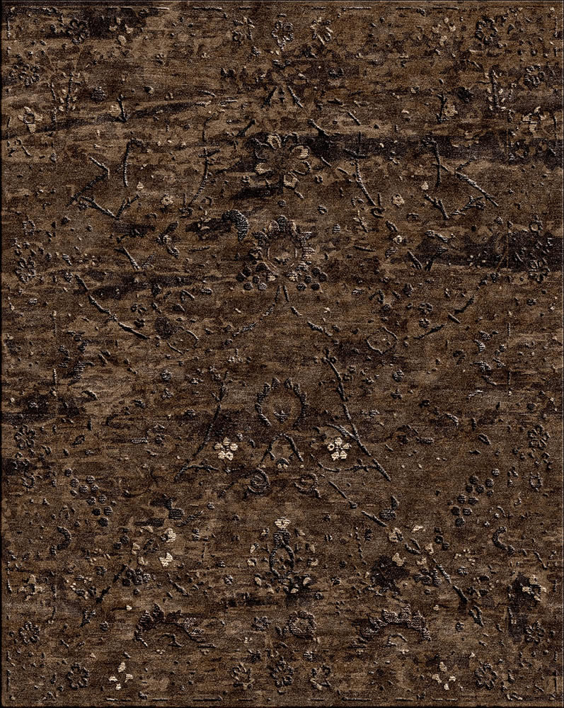 美式风格深咖色抽象花纹图案地毯贴图-高端