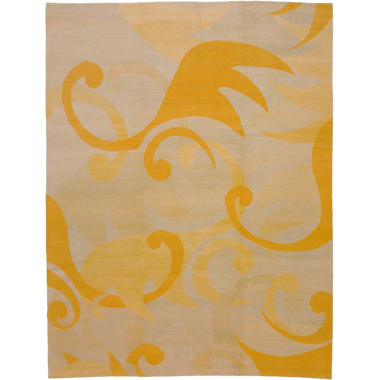 新中式黄色简单图案地毯贴图