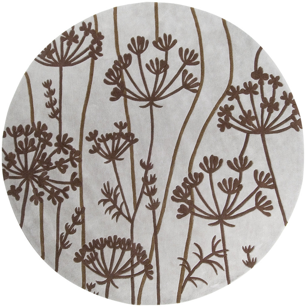 新中式圆形植物图案地毯贴图