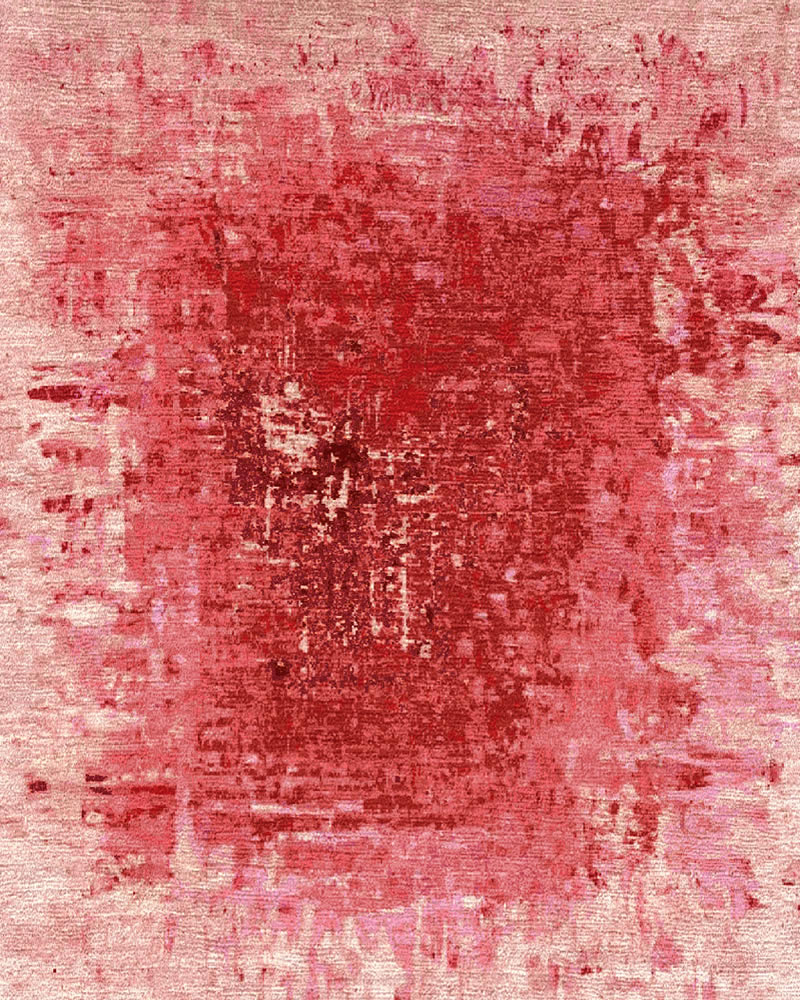 现代风格粉红色抽象图案地毯贴图-高端定制