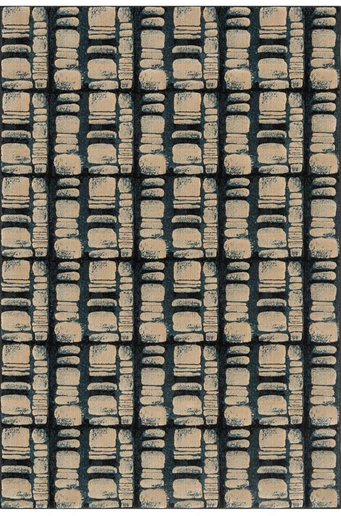 现代风格杏色几何抽象图案地毯贴图-高档定