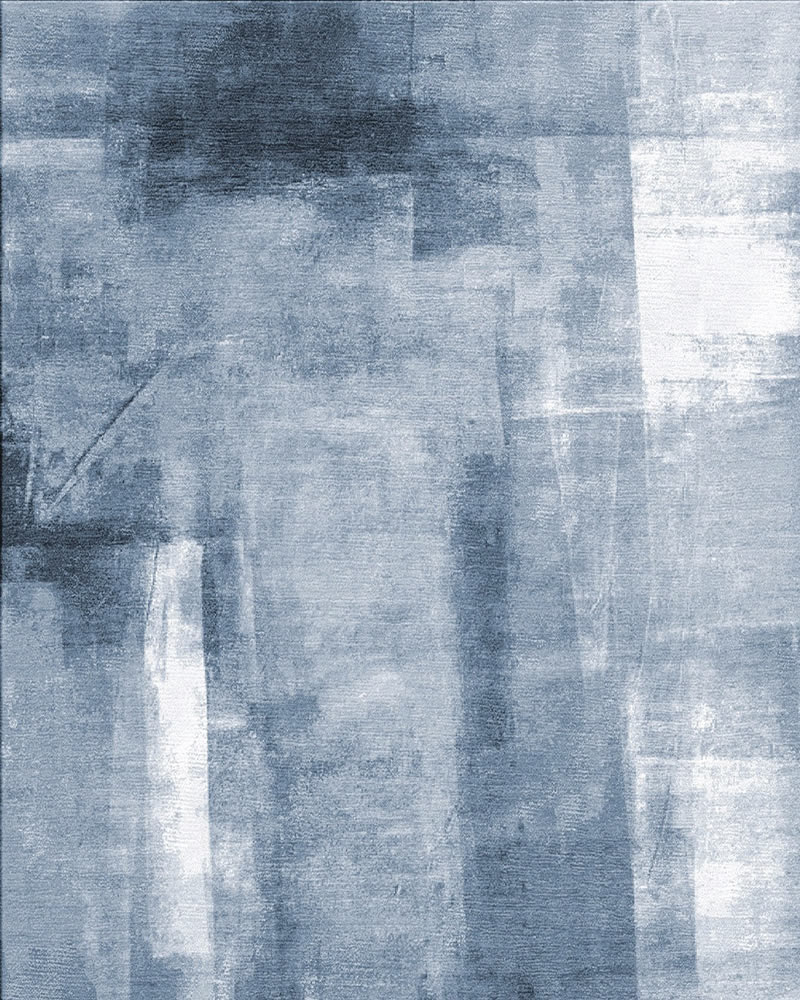 现代风格蓝灰色抽象图案地毯贴图-高端定制