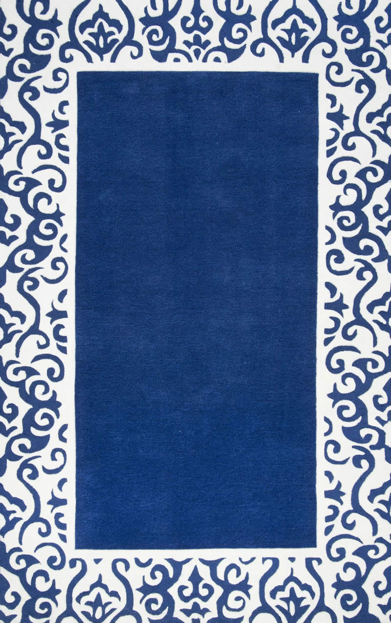 新中式蓝白色简单花纹图案地毯贴图