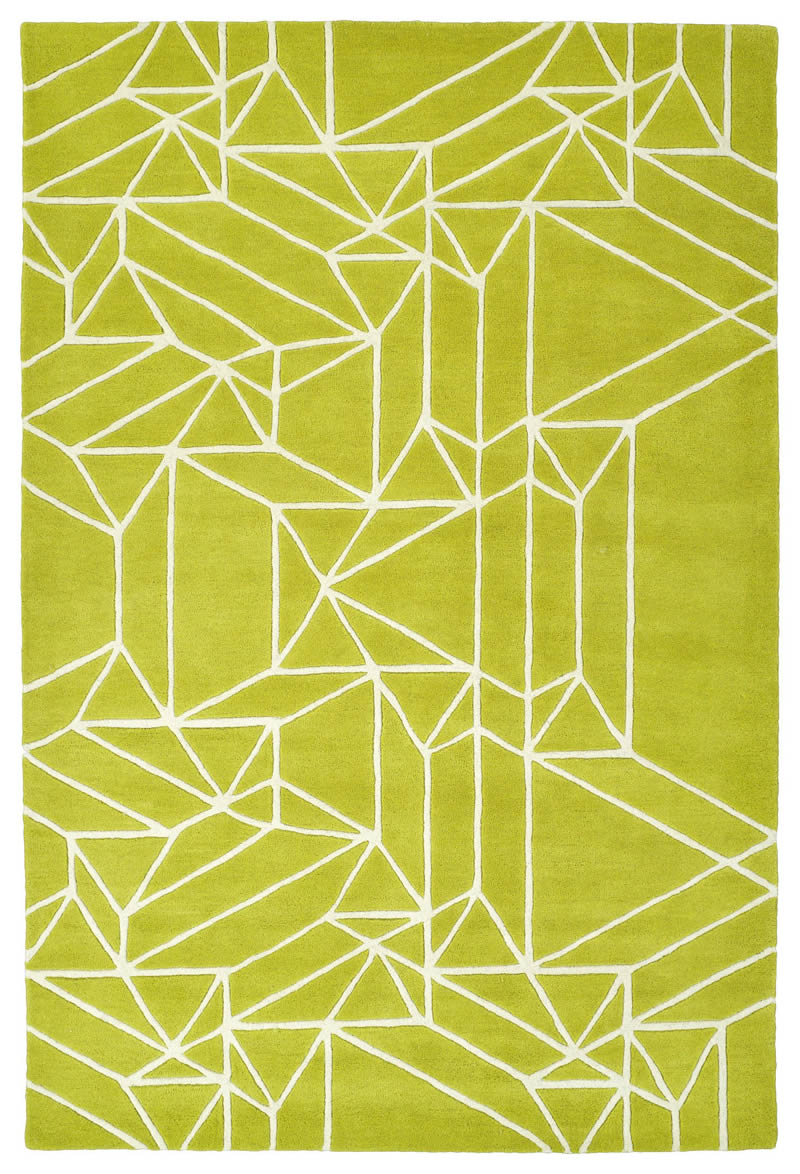 新中式绿色几何白色线条地毯贴图