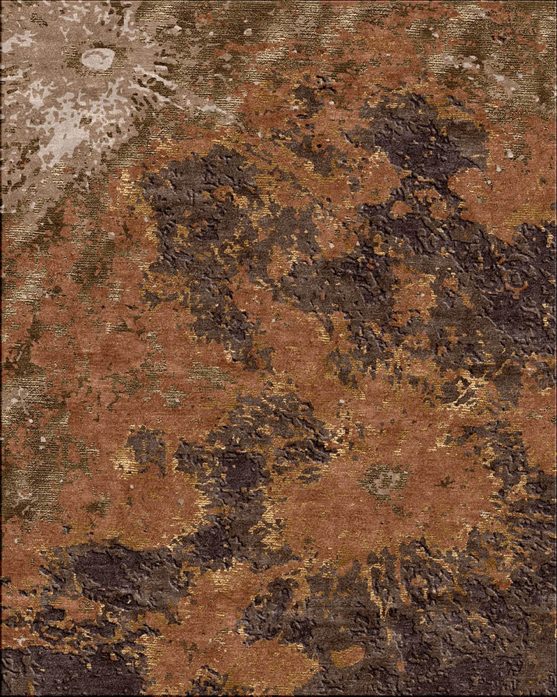 现代风格咖褐色抽象图案地毯贴图-高端定制