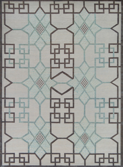 新中式几何图案灰白色地毯贴图