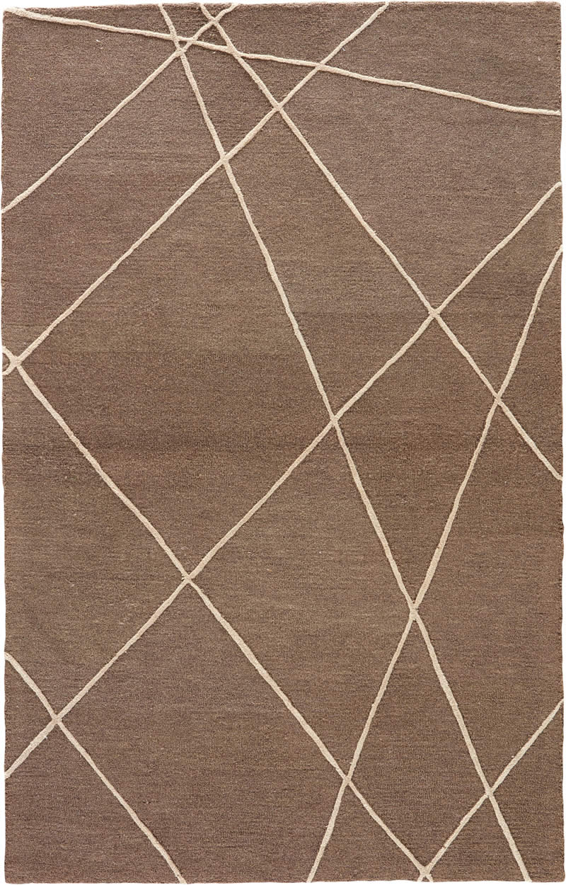 现代风格咖色白色几何线条图案地毯贴图