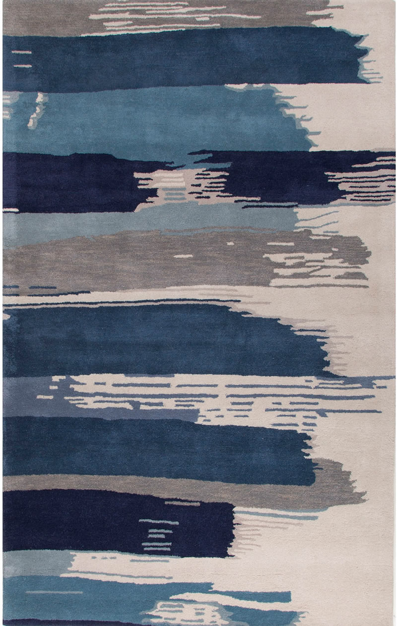 现代风格蓝色简单笔痕图案地毯贴图