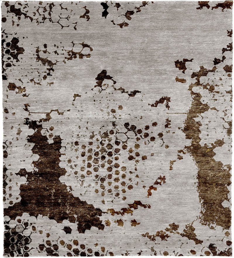 现代风格咖灰白色抽象图案地毯贴图-高端定