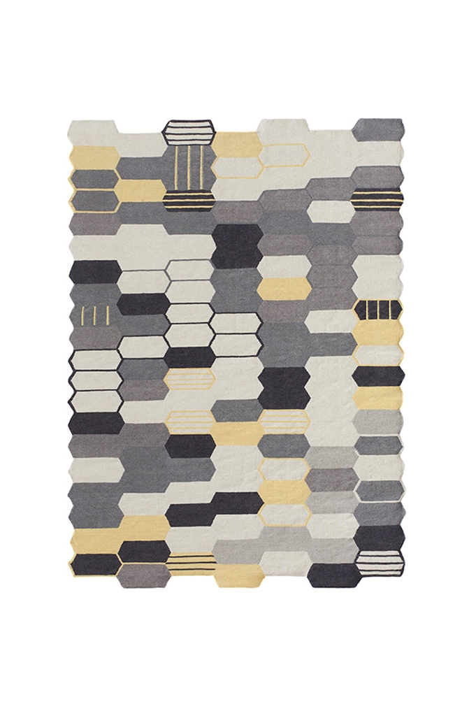 现代风格几何蜂窝图案地毯贴图