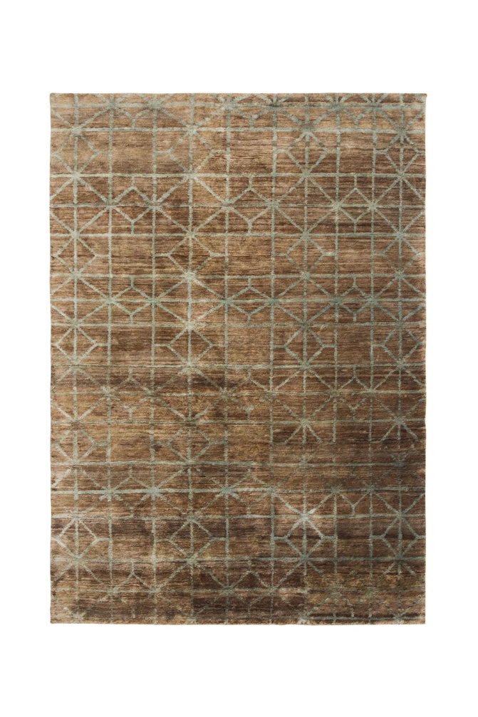 现代风格咖色几何图案地毯贴图-高端定制