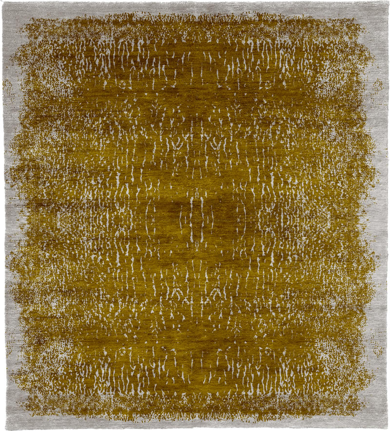 现代风格黄咖色抽象图案地毯贴图-高端定制